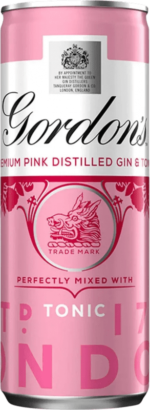 27,95 € 免费送货 | 盒装12个 调和剂 Mixer Gordon's Pink — 粉红, Premium — 高端 英国 罐 25 cl GinTonic — 杜松子酒配奎宁水