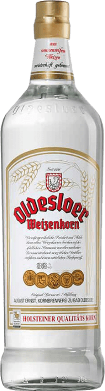 26,95 € Spedizione Gratuita | Scatola da 24 unità Liquori Oldesloer Germania Bottiglietta Mignon 4 cl Weizenkorn — Grano