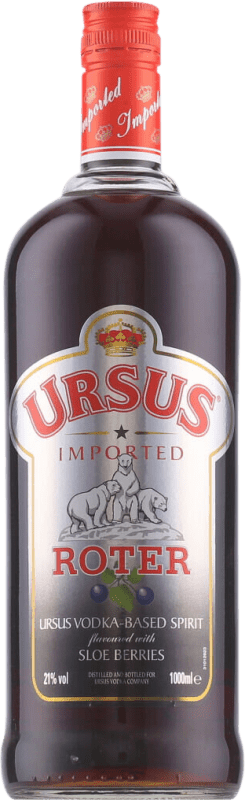 13,95 € Envío gratis | Vodka Ursus Roter Países Bajos 1 L Sloe Berries — Endrinas, Vozka — Vodka