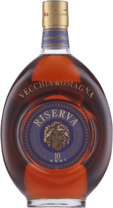 36,95 € Envio grátis | Brandy Conhaque Vecchia Romagna Reserva Itália 10 Anos 70 cl