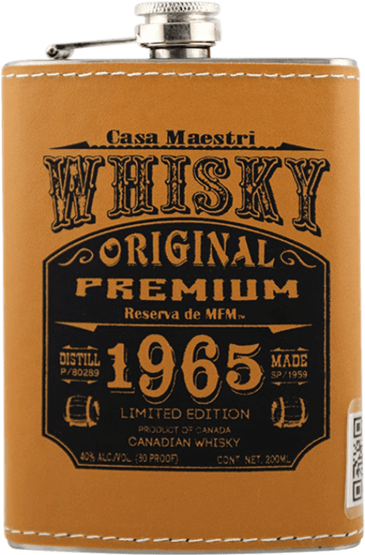 13,95 € Free Shipping | Blended Whisky Casa Maestri 1965 Limited Edition Mexico Small Hip Flask 20 cl
