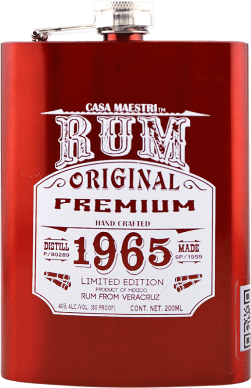 13,95 € Kostenloser Versand | Rum Casa Maestri 1965 Limitierte Edition Mexiko Kleiner Flachmann 20 cl