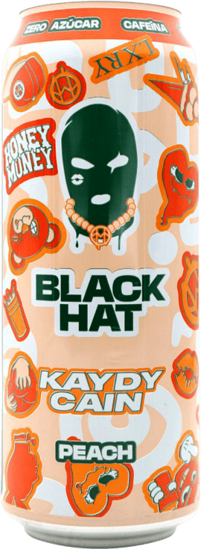 1,95 € 免费送货 | 能量饮料 Black Hat Kaydy Cain 限量版 马德里社区 西班牙 中号罐 50 cl Peach — 桃子