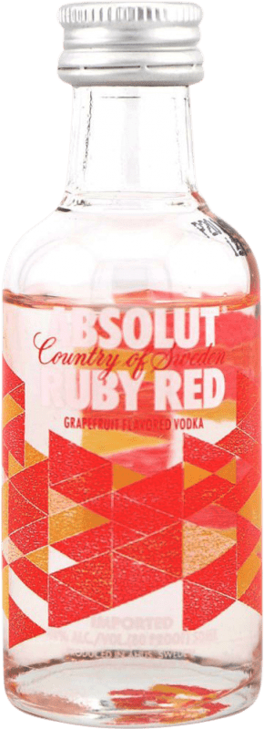 6,95 € 送料無料 | ウォッカ Absolut Ruby — ルビー, Rojo — 赤 スウェーデン ミニチュアボトル 5 cl