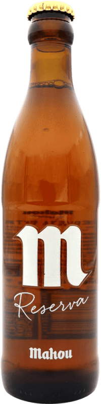 2,95 € Kostenloser Versand | Bier Mahou Reserve — Gereift Spanien Drittelliterflasche 33 cl
