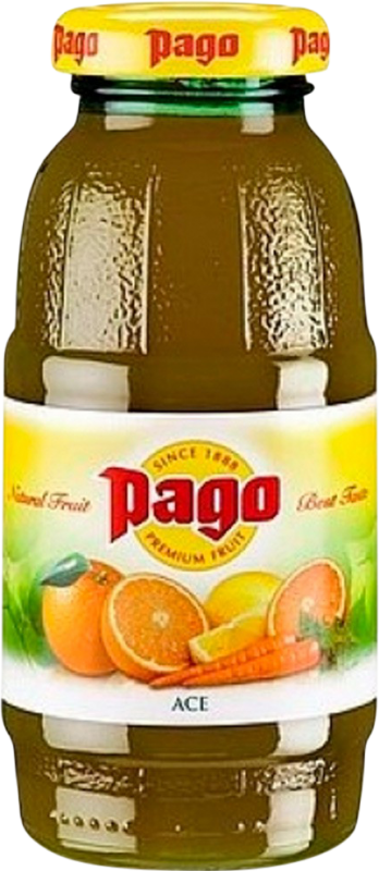 53,95 € Envío gratis | Caja de 12 unidades Zumo Zumos Pago España Botellín 20 cl ACE Multifrutas