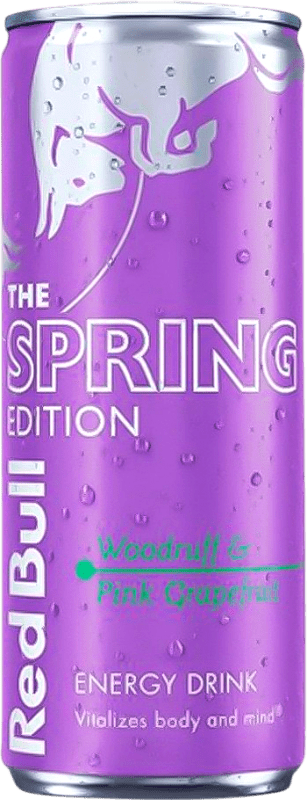 37,95 € Envío gratis | Caja de 24 unidades Bebida Energética Red Bull Energy Drink Spring Sin Azúcar Austria Lata 25 cl Pomelo