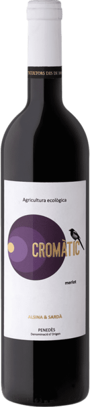 11,95 € Envio grátis | Vinho Tinto Alsina & Sardà Cromàtic Seco D.O. Penedès Catalunha Espanha Merlot Eco — Biológico 75 cl