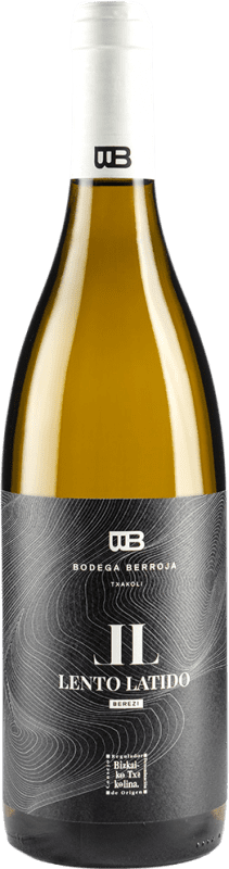 27,95 € Envio grátis | Vinho Branco Berroja Lento Latido Seco D.O. Bizkaiko Txakolina País Basco Espanha Riesling, Hondarribi Zuri, Hondarribi Zerratia 75 cl
