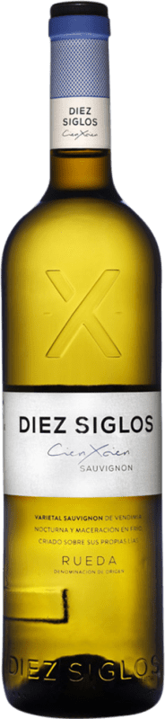 11,95 € 免费送货 | 白葡萄酒 Diez Siglos Seco — 干型 D.O. Rueda 卡斯蒂利亚莱昂 西班牙 Sauvignon — 苏维浓 Bio — 生态 有机 天然 75 cl Vegan — 纯素