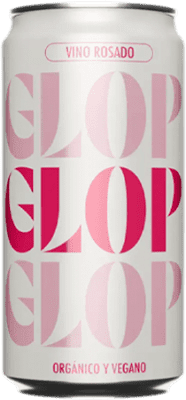 128,95 € Envoi gratuit | Boîte de 24 unités Vin Rosé Glop Seco — Sec D.O. Catalunya Catalogne Espagne Garnacha — Grenache Bio — Écologique Canette 25 cl Végan