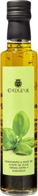 8,95 € Envio grátis | Azeite de Oliva La Chinata Condimento, AOVE Virgem Extra Cáceres Espanha Garrafinha 25 cl Vidro Albahaca — Manjericão