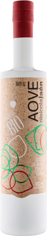 17,95 € Kostenloser Versand | Olivenöl Oleícola Jaén E-NOL Extra Nativ Jaén Spanien Royal Eco — Biologisch Medium-Flasche 50 cl Glas