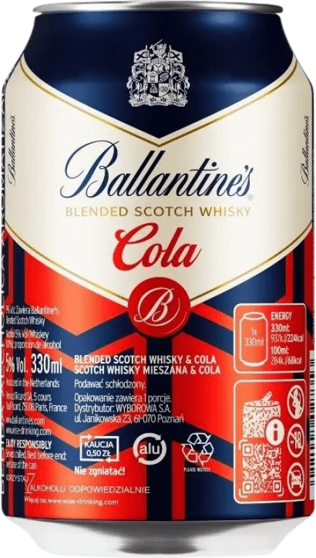 4,95 € 免费送货 | 调和剂 Mixer Ballantine's 苏格兰 英国 罐 33 cl Cola — 可乐, Whisky — 威士忌