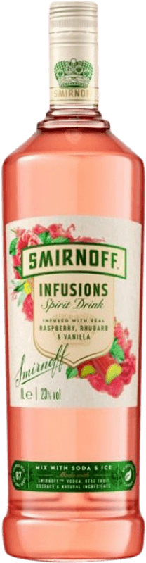 19,95 € Spedizione Gratuita | Vodka Smirnoff Infusions Regno Unito Organic — Bio 1 L Raspberry — Lampone