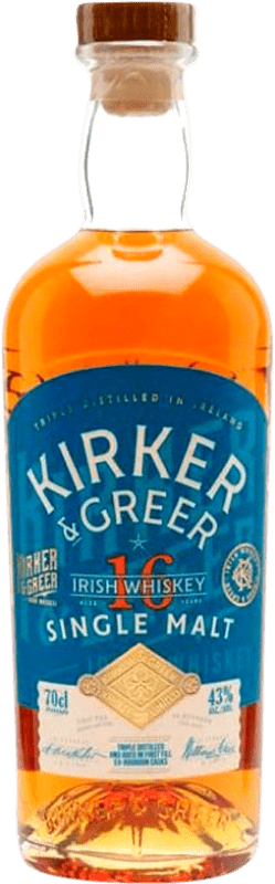 124,95 € Бесплатная доставка | Односолодовый виски Kirker Greer Shamrock Ирландия 16 Лет 70 cl