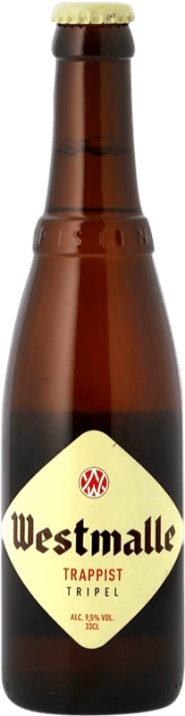 3,95 € Spedizione Gratuita | Birra Trappisten Van Westmalle Triple Malt Flandes Belgio Bottiglietta Terzo 33 cl