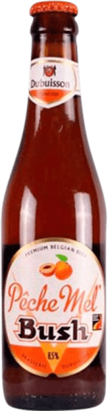 3,95 € Envío gratis | Cerveza Dubuisson Bush Valonia Bélgica Botellín Tercio 33 cl Pêche — Melocotón, Miel