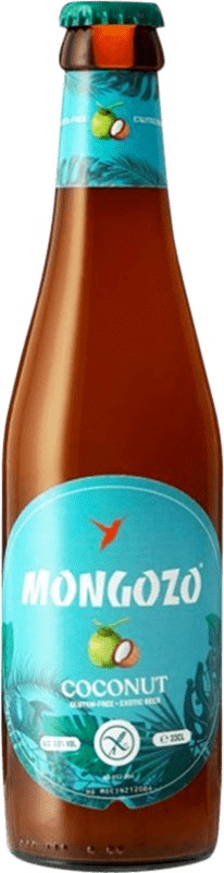 3,95 € Envio grátis | Cerveja Huyghe Mongozo Flandes Bélgica Garrafinha Terço 33 cl Coconut — Coco