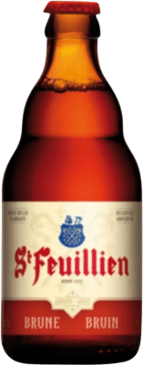 3,95 € 免费送货 | 啤酒 Saint Feuillien Brown Ale — 琥珀色 Valonia 比利时 三分之一升瓶 33 cl