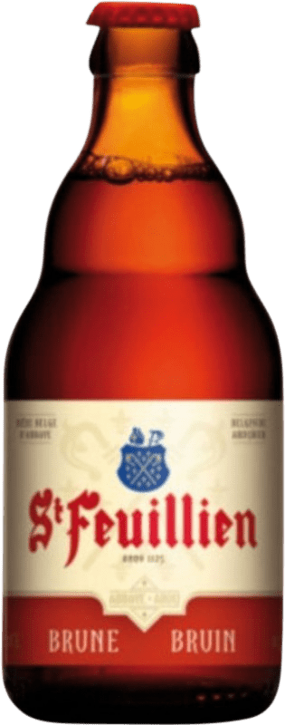 3,95 € Envío gratis | Cerveza Saint Feuillien Brown Ale — Tostada Valonia Bélgica Botellín Tercio 33 cl