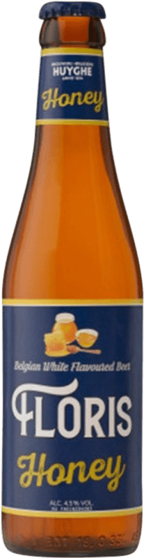 3,95 € Spedizione Gratuita | Birra Huyghe Floris Flandes Belgio Bottiglietta Terzo 33 cl Honey — Miele