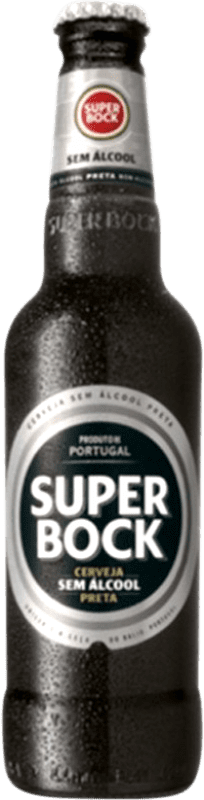 1,95 € Kostenloser Versand | Bier Super Bock Negra Dark Ale — Dunkel Porto Portugal Drittelliterflasche 33 cl Alkoholfrei