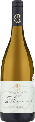 19,95 € Envío gratis | Vino Blanco Domaine de L'Olivier Massacans Cuvée A.O.C. Côtes du Rhône Rhône Francia 75 cl