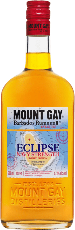 49,95 € Kostenloser Versand | Rum Mount Gay Eclipse Navy Strength — Fassstärke Barbados 70 cl