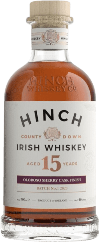 95,95 € Envio grátis | Whisky Blended Hinch Sherry Cask Finish — Afinado em Barrica, Oloroso Irlanda 15 Anos 70 cl