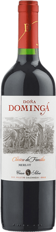 10,95 € Spedizione Gratuita | Vino Rosso Casa Silva Doña Dominga Classico I.G. Valle de Colchagua Colchagua Valley Chile Merlot 75 cl