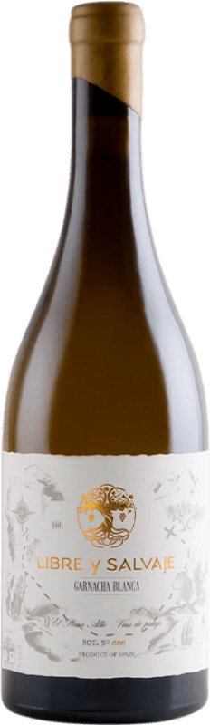 16,95 € Envío gratis | Vino Blanco Libre y Salvaje D.O. Cariñena Aragón España Garnacha 75 cl