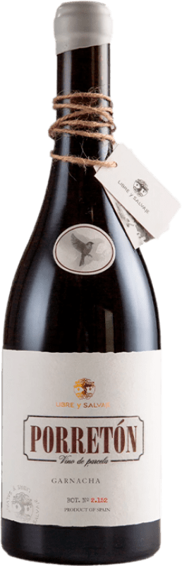 33,95 € Envío gratis | Vino Tinto Libre y Salvaje Porretón D.O. Cariñena Aragón España Garnacha 75 cl