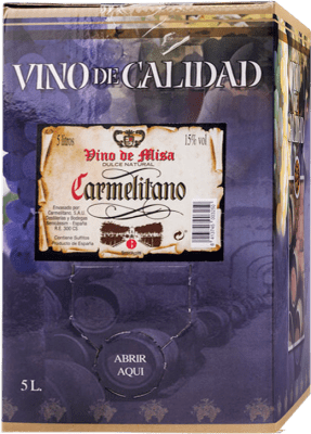 43,95 € Envio grátis | Vinho Doce Carmelitano Espanha Moscatel Bag in Box 5 L