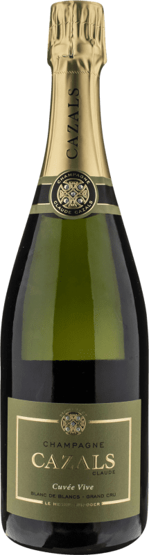 53,95 € Бесплатная доставка | Белое игристое вино Claude Cazals Vive Extra Brut — Экстра Брют Grand Cru, Cuvée, Blanc de Blancs A.O.C. Champagne шампанское Франция Chardonnay — Шардоне 75 cl