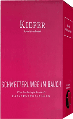 43,95 € 送料無料 | ロゼワイン Friedrich Kiefer Schmetterlinge im Bauch Semiseco — やや辛口 Rosé — ロゼ I.G. Baden Baden ドイツ Cabernet Sauvignon — カベルネ・ソーヴィニヨン, Pinot Noir — ピノ・ノワール バッグ・イン・ボックス 3 L