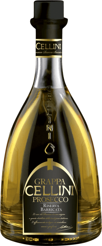 39,95 € Spedizione Gratuita | Grappa Cellini Barricata, Riserva D.O.C. Prosecco Veneto Italia Glera Bottiglia Medium 50 cl