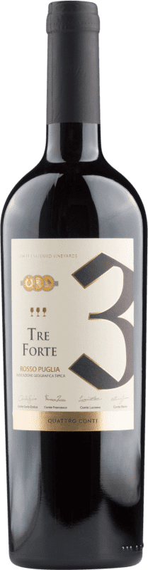8,95 € Envoi gratuit | Vin Rouge Conti Zecca I Quattro Conti Tre Forte Trocken — Sec I.G.T. Puglia Pouilles Italie Cabernet Sauvignon, Primitivo, Negroamaro 75 cl