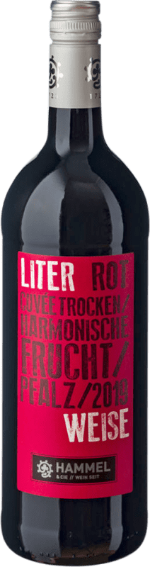 13,95 € Бесплатная доставка | Красное вино Hammel Trocken — Сухое Cuvée Q.b.A. Pfälz Пфальце Германия Portugieser — Португезер, Dornfelder — Дорнфельдер 1 L