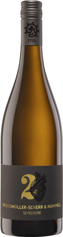 10,95 € 免费送货 | 白葡萄酒 Hammel Weegmüller-Scheer 2 Herzen Trocken — 干型 Q.b.A. Pfälz 普法尔茨 德国 Scheurebe — 舒雷贝 75 cl