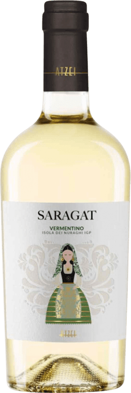 15,95 € Envio grátis | Vinho Branco Tenuta Atzei Saragat Trocken — Seco D.O.C. Vermentino di Sardegna Sardenha Itália Vermentino 75 cl