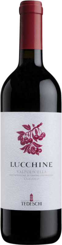 16,95 € Spedizione Gratuita | Vino Rosso Tedeschi Lucchine Trocken — Secco Classico D.O.C. Valpolicella Veneto Italia Corvina, Rondinella, Corvinone, Molinara 75 cl
