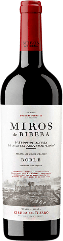 29,95 € 免费送货 | 红葡萄酒 Peñafiel Miros 橡木 D.O. Ribera del Duero 卡斯蒂利亚莱昂 西班牙 Tempranillo — 丹魄, Merlot — 梅洛, Cabernet Sauvignon — 赤霞珠 大瓶 — Magnum 1,5 L