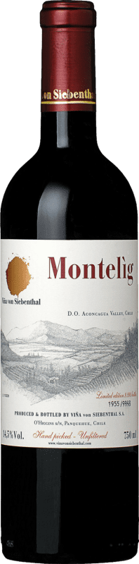92,95 € Бесплатная доставка | Красное вино Viña von Siebenthal Montelig I.G. Valle del Aconcagua Долина Аконкагуа Чили Cabernet Sauvignon — Каберне Совиньон, Petit Verdot, Carmenère — Карменер 75 cl
