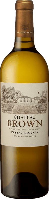 64,95 € Бесплатная доставка | Белое вино Château Brown A.O.C. Pessac-Léognan Бордо Франция Sémillon — Семийон, Sauvignon — Совиньон 75 cl