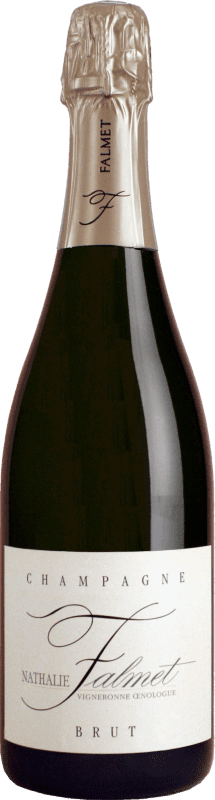 45,95 € 免费送货 | 白起泡酒 Nathalie Falmet Brut — 起泡酒 干型 A.O.C. Champagne 香槟酒 法国 Pinot Noir — 黑皮诺, Chardonnay — 莎当妮 75 cl