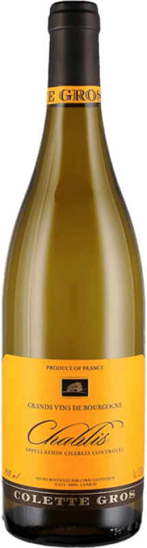 28,95 € Spedizione Gratuita | Vino Bianco Colette Gros A.O.C. Chablis Borgogna Francia Chardonnay 75 cl