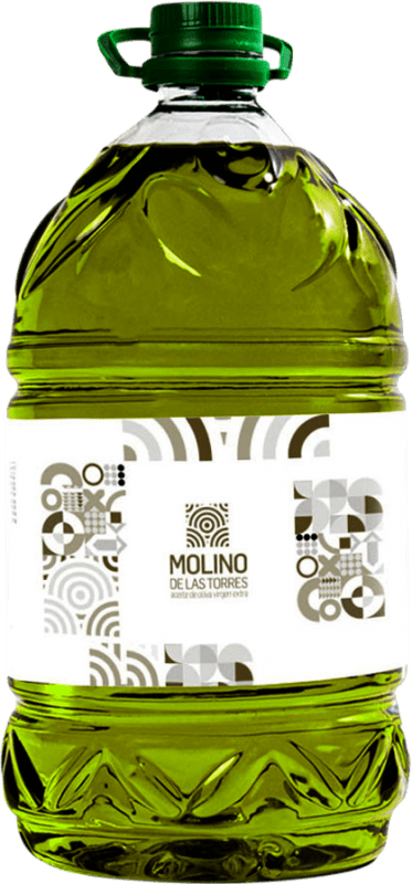 36,95 € Envío gratis | Aceite de Oliva Molino de las Torres AOVE Virgen Extra Jaén España Picual Garrafa 5 L PET