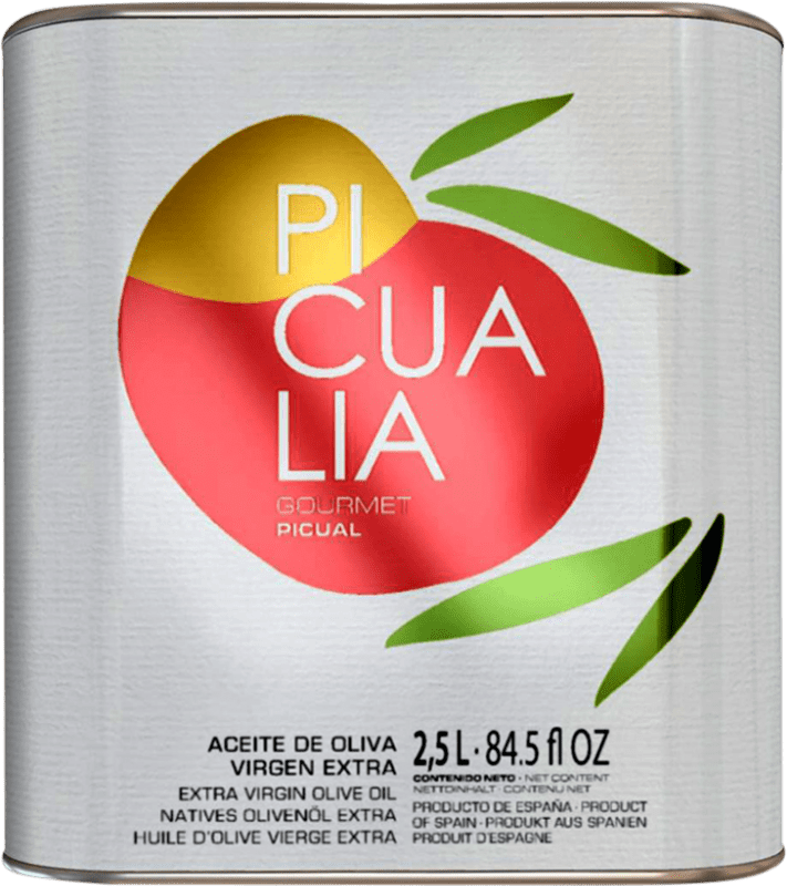45,95 € 送料無料 | オリーブオイル Picualia Gourmet EVOO エキストラバージン Jaén スペイン Picual — ピクアル スペシャル缶 2,5 L