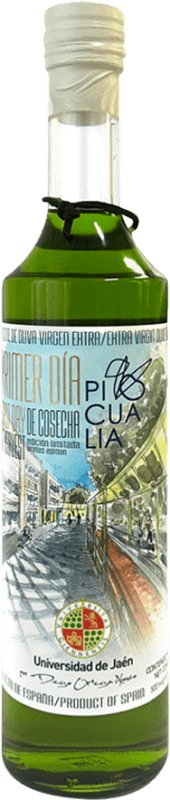 19,95 € Kostenloser Versand | Olivenöl Picualia Limitierte Edition, Primer Día de Cosecha — Erster Erntetag, E-NOL Extra Nativ Jaén Spanien Picual Medium-Flasche 50 cl